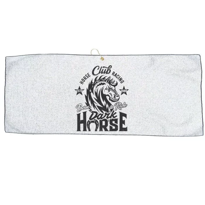 Horse Racing Club Dark Horse Born To Ride Large Microfiber Waffle Golf Towel