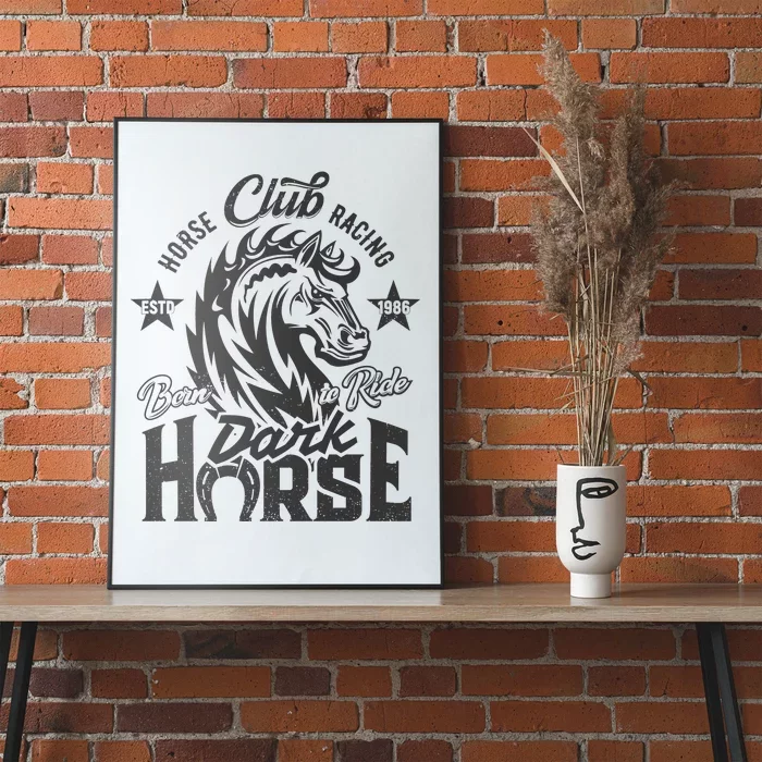 Horse Racing Club Dark Horse Born To Ride Poster