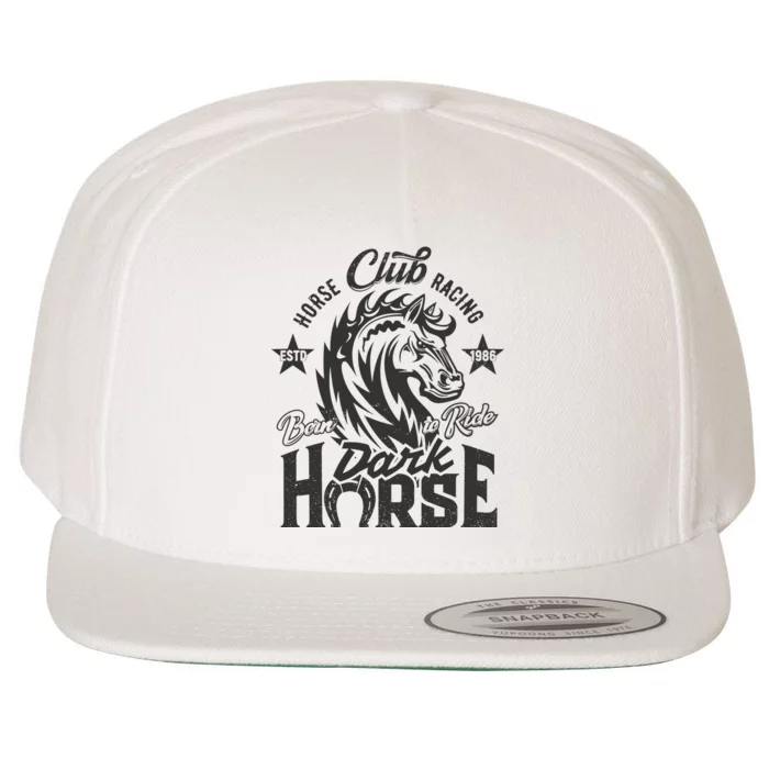 Horse Racing Club Dark Horse Born To Ride Wool Snapback Cap