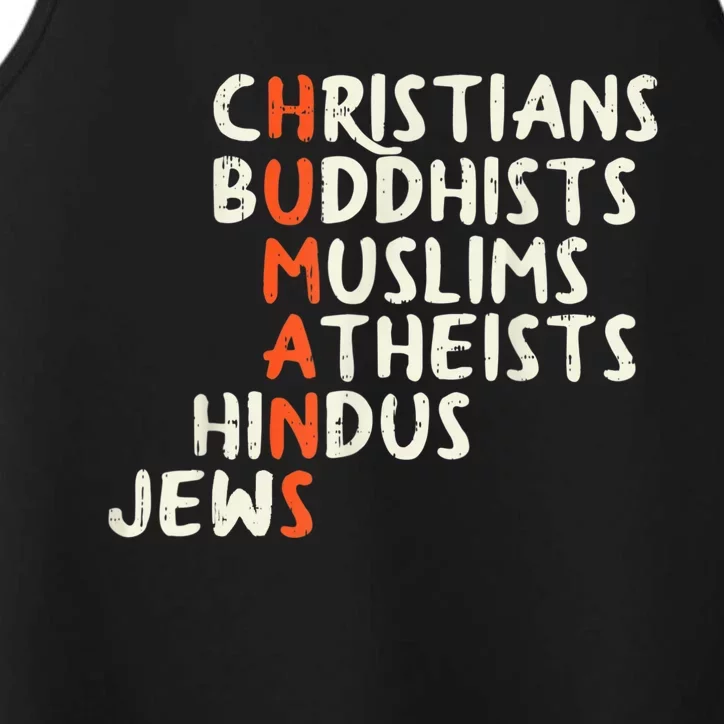 Humans Religions Christians Buddhists Muslims Women Gift Performance Tank