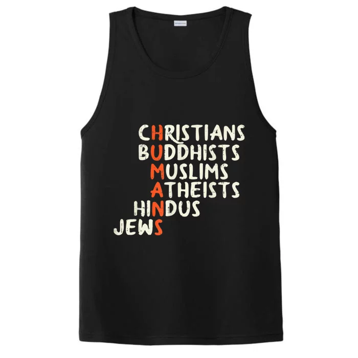 Humans Religions Christians Buddhists Muslims Women Gift Performance Tank