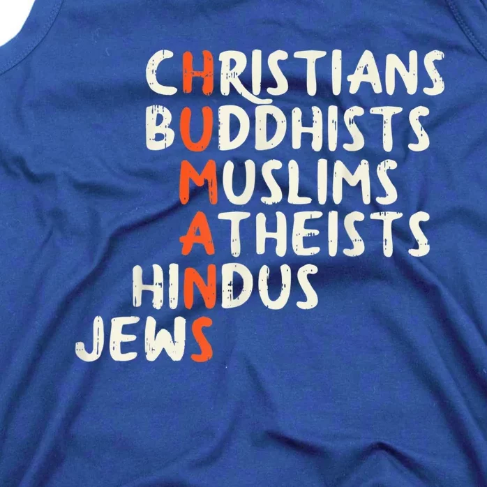 Humans Religions Christians Buddhists Muslims Women Gift Tank Top