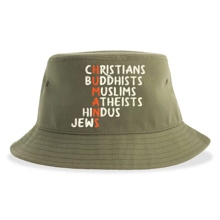 Humans Religions Christians Buddhists Muslims Women Gift Sustainable Bucket Hat