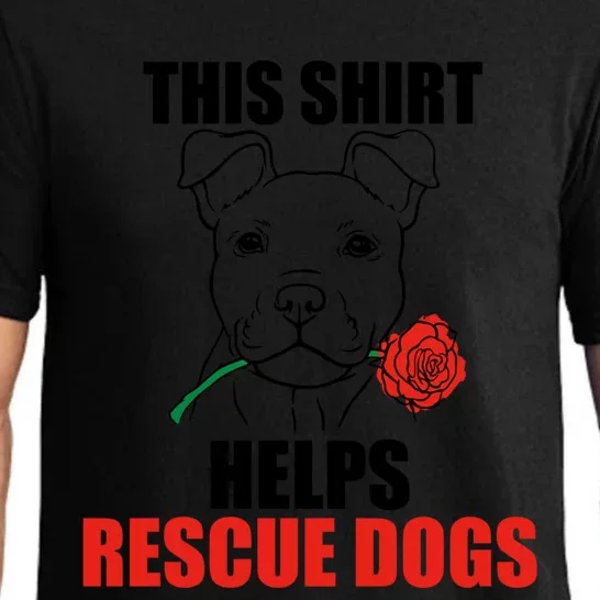 Helps Rescue Dogs Funny Gift Cute Rescue Puppy Valentines Day Gift Pajama Set