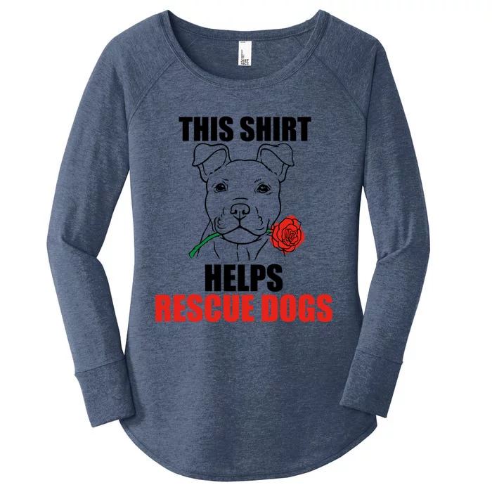 Helps Rescue Dogs Funny Gift Cute Rescue Puppy Valentines Day Gift Women's Perfect Tri Tunic Long Sleeve Shirt