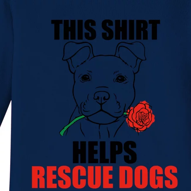 Helps Rescue Dogs Funny Gift Cute Rescue Puppy Valentines Day Gift Baby Long Sleeve Bodysuit