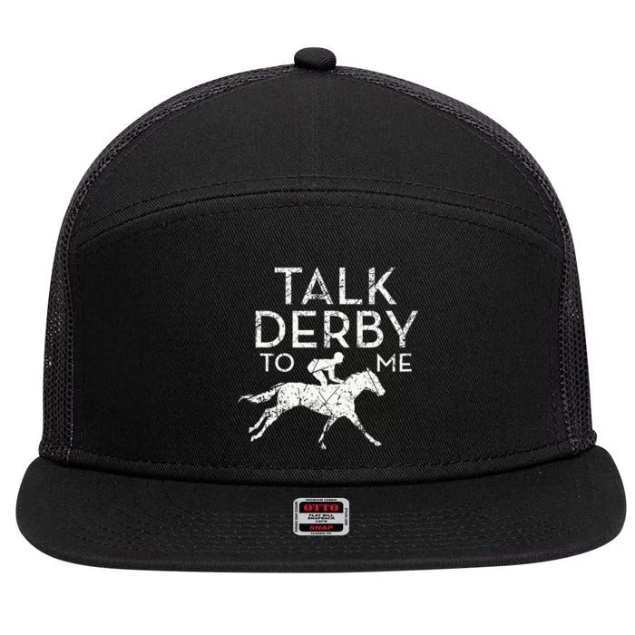 Horse Racing Derby Race Owner Lover 7 Panel Mesh Trucker Snapback Hat