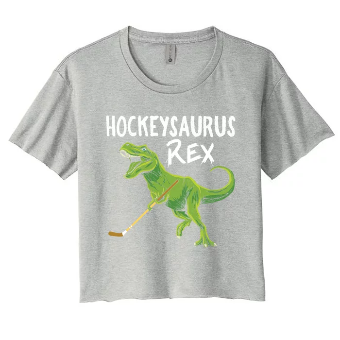 Hockeysaurus Rex Dinosaur Hockey Parent Game Day Travel Gift Great Gift Women's Crop Top Tee