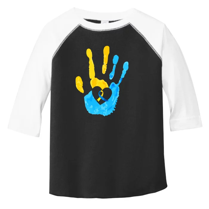 Hand Ribbon Down Syndrome Awareness Gifts Toddler Fine Jersey T-Shirt