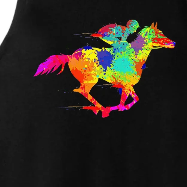 Horse Racing Derby Jockey Ladies Tri-Blend Wicking Tank