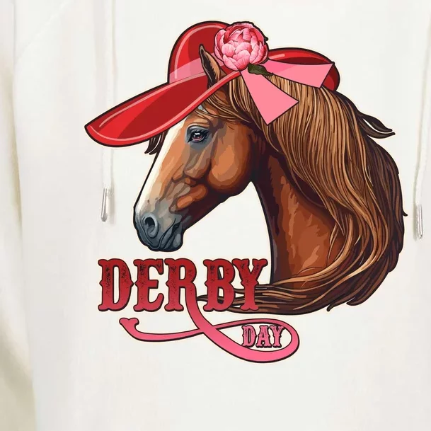 Horse Racing Derby Day Hat Horse Womens Funnel Neck Pullover Hood