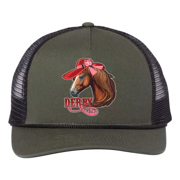 Horse Racing Derby Day Hat Horse Retro Rope Trucker Hat Cap