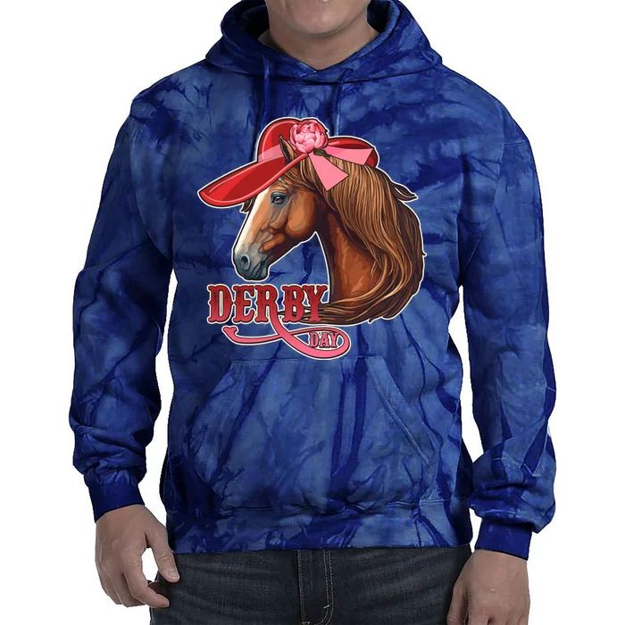 Horse Racing Derby Day Hat Horse Tie Dye Hoodie