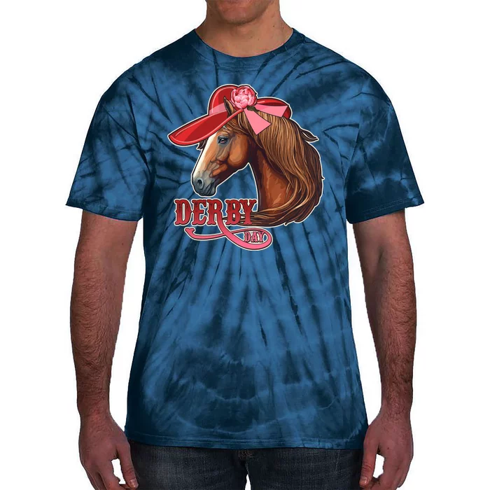 Horse Racing Derby Day Hat Horse Tie-Dye T-Shirt