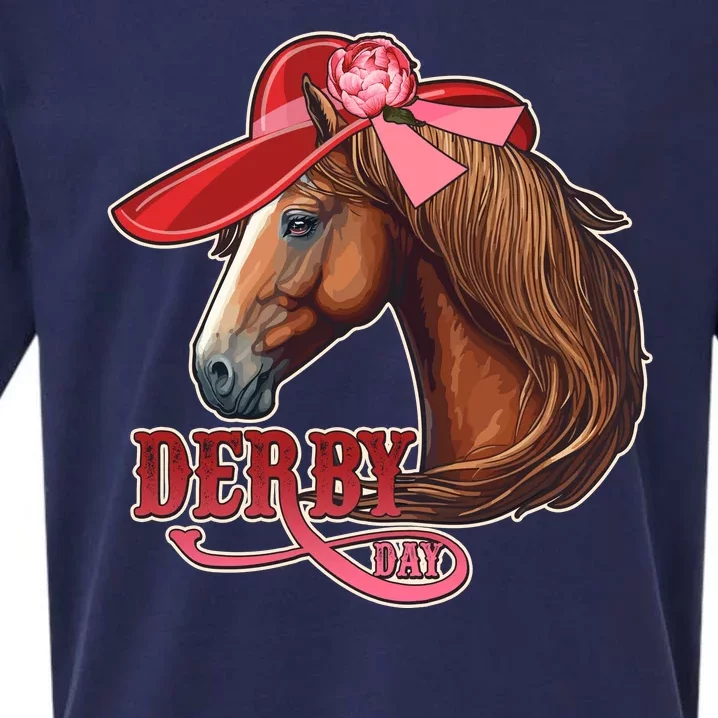 Horse Racing Derby Day Hat Horse Sueded Cloud Jersey T-Shirt