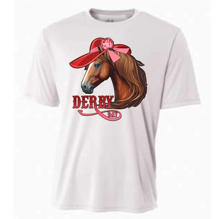 Horse Racing Derby Day Hat Horse Cooling Performance Crew T-Shirt