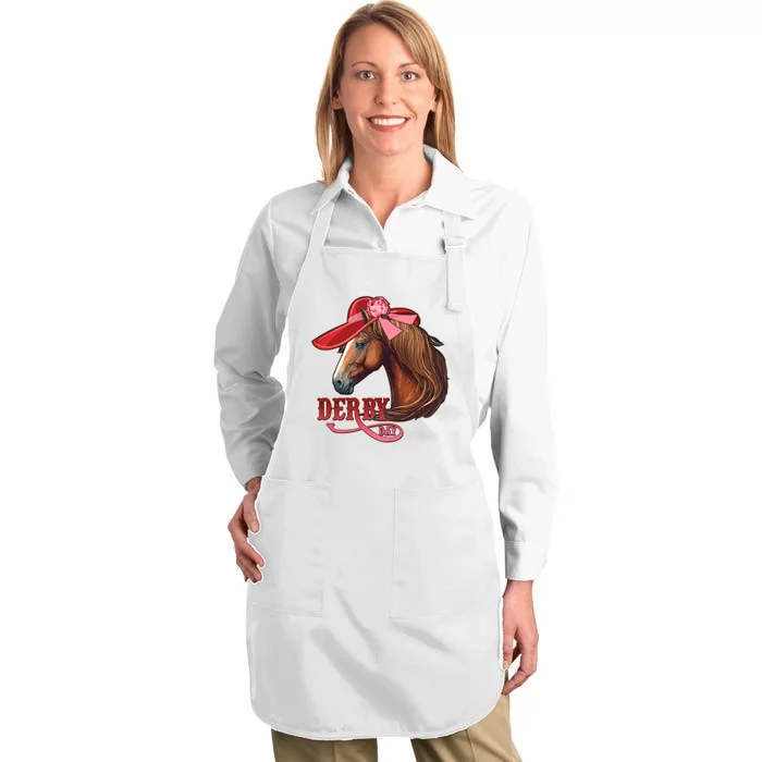 Horse Racing Derby Day Hat Horse Full-Length Apron With Pocket