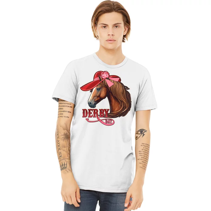 Horse Racing Derby Day Hat Horse Premium T-Shirt