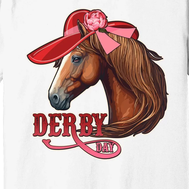 Horse Racing Derby Day Hat Horse Premium T-Shirt