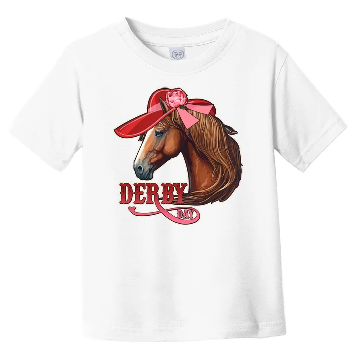 Horse Racing Derby Day Hat Horse Toddler T-Shirt