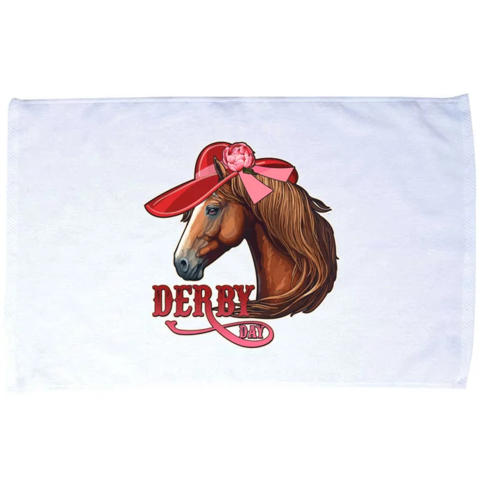 Horse Racing Derby Day Hat Horse Microfiber Hand Towel