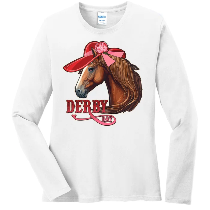 Horse Racing Derby Day Hat Horse Ladies Long Sleeve Shirt