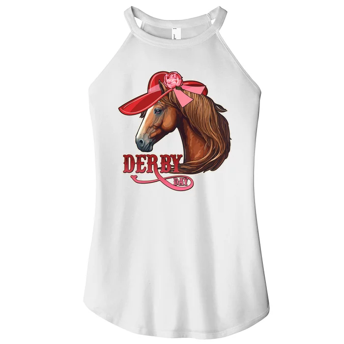 Horse Racing Derby Day Hat Horse Women’s Perfect Tri Rocker Tank