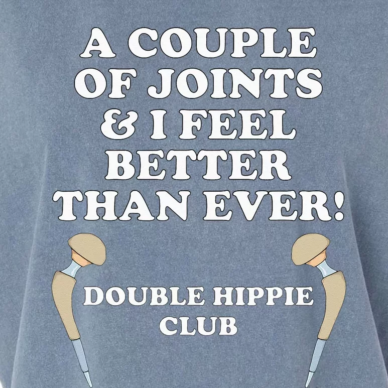 Hip Replacement DOUBLE HIPPIE CLUB Funny Hip Surgery Garment-Dyed Women's Muscle Tee