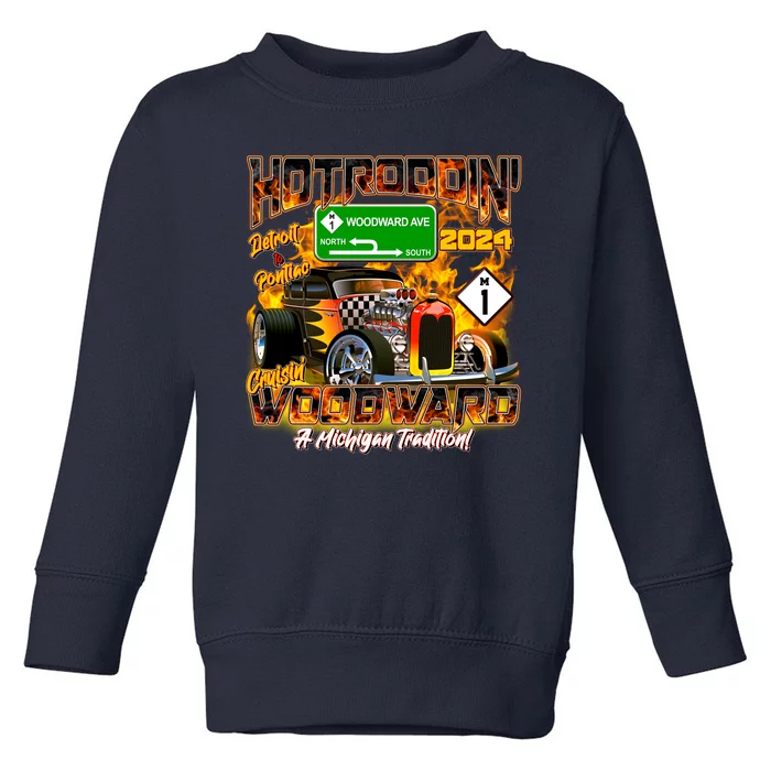 Hot Rodding Detroit To Pontiac Cruisin Woodward A Michigan Tradition Toddler Sweatshirt