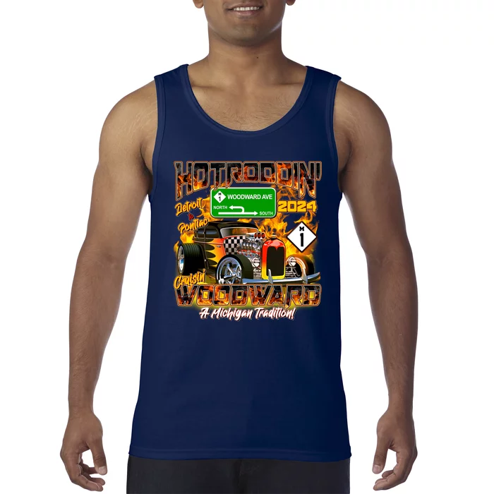 Hot Rodding Detroit To Pontiac Cruisin Woodward A Michigan Tradition Tank Top