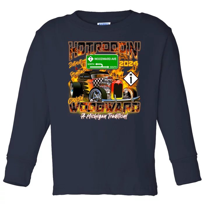 Hot Rodding Detroit To Pontiac Cruisin Woodward A Michigan Tradition Toddler Long Sleeve Shirt