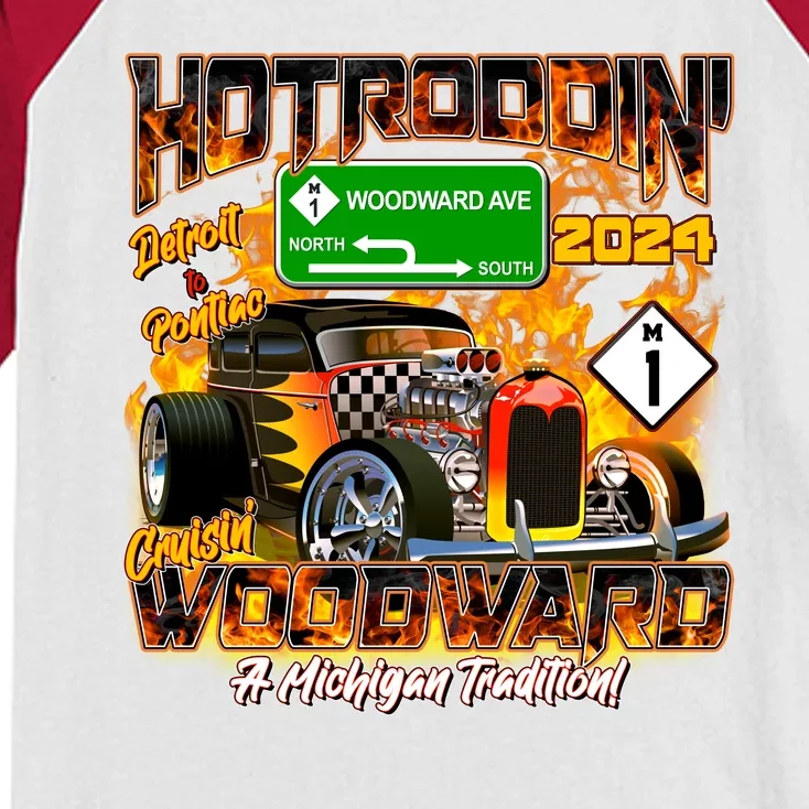 Hot Rodding Detroit To Pontiac Cruisin Woodward A Michigan Tradition Kids Colorblock Raglan Jersey