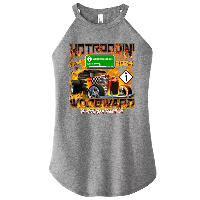 Hot Rodding Detroit To Pontiac Cruisin Woodward A Michigan Tradition Women’s Perfect Tri Rocker Tank