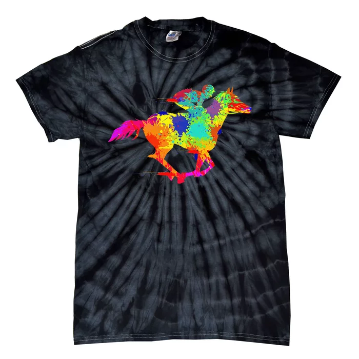 Horse Racing Derby Jockey Tie-Dye T-Shirt