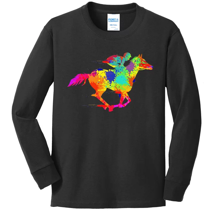 Horse Racing Derby Jockey Kids Long Sleeve Shirt