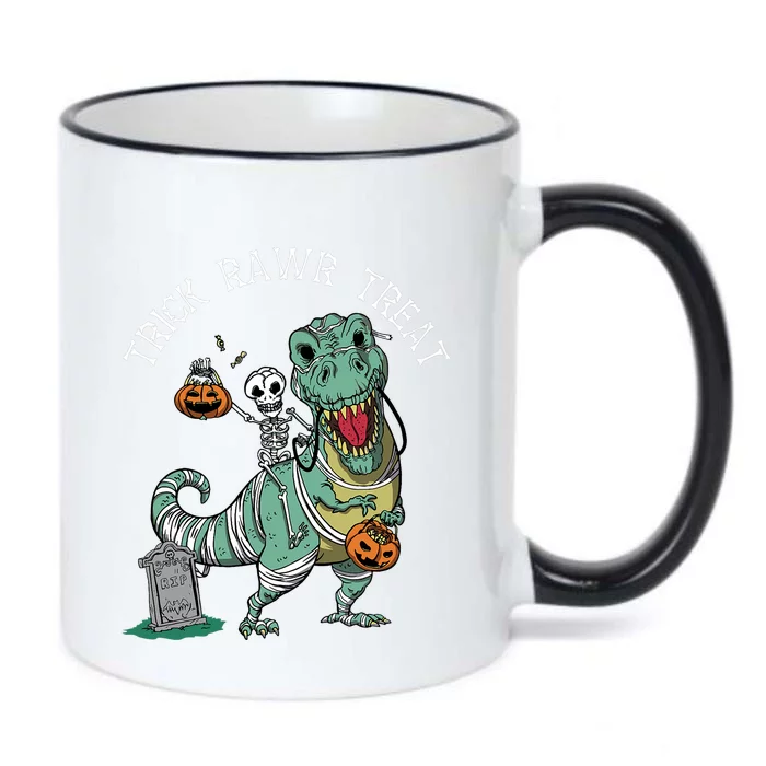 Halloween Rawr Dinosaur T Rex Mummy Skeleton Black Color Changing Mug