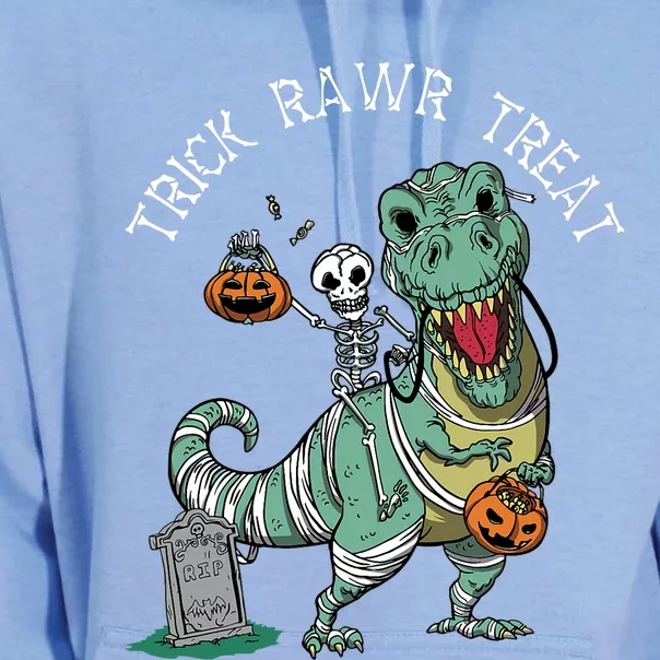 Halloween Rawr Dinosaur T Rex Mummy Skeleton Unisex Surf Hoodie