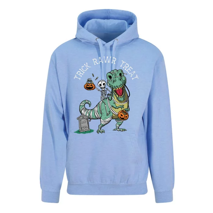 Halloween Rawr Dinosaur T Rex Mummy Skeleton Unisex Surf Hoodie