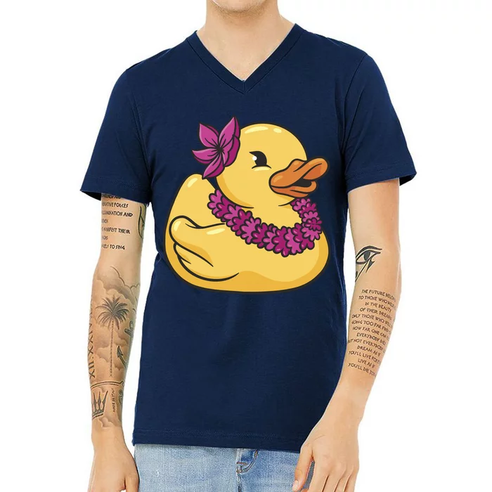 Hawaiian Rubber Ducky V-Neck T-Shirt