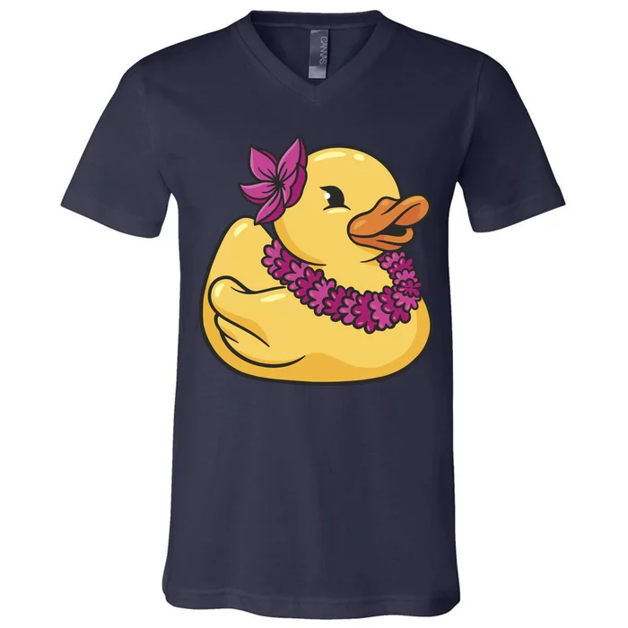 Hawaiian Rubber Ducky V-Neck T-Shirt