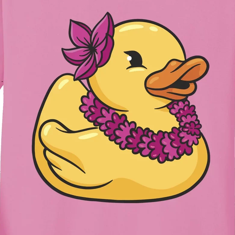 Hawaiian Rubber Ducky Kids Long Sleeve Shirt