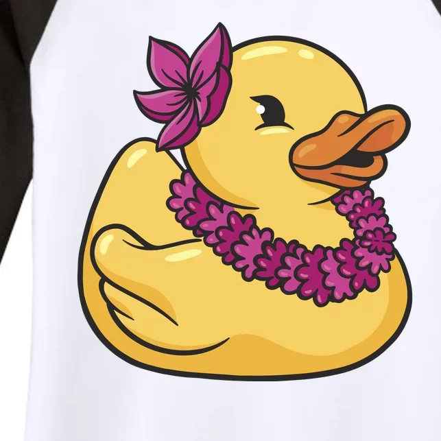 Hawaiian Rubber Ducky Women's Tri-Blend 3/4-Sleeve Raglan Shirt