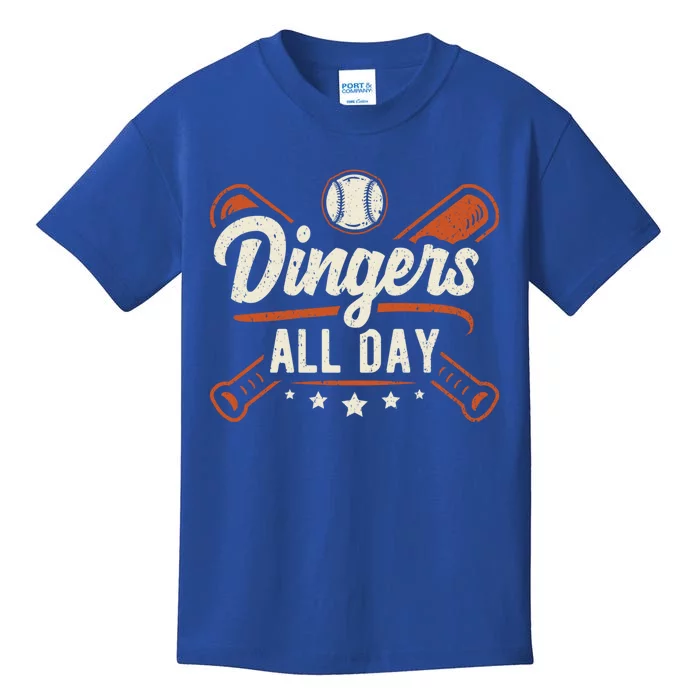 Home Runs Dingers All Day Baseball Home Run Dinger Gift Kids T-Shirt ...