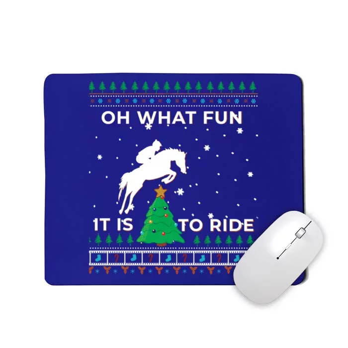 Horse Rider Equestrian Cow Ugly Christmas Sweater Jumper Gift Mousepad