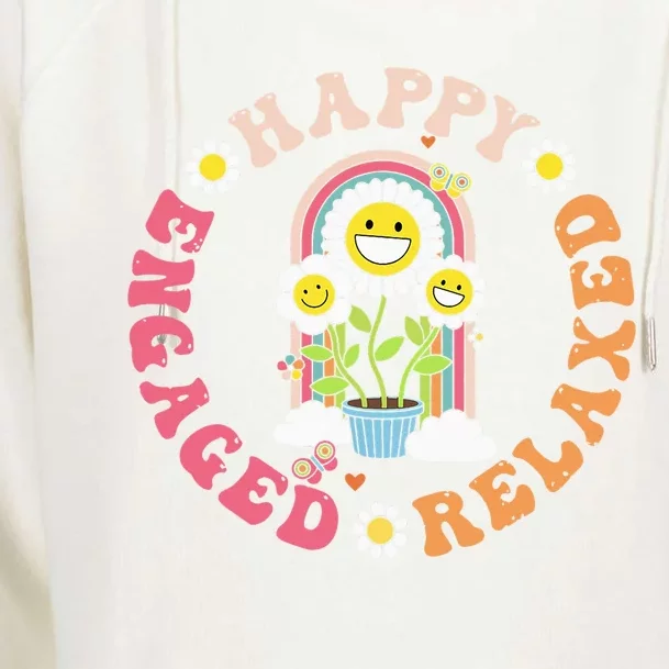 Happy Relaxed Engaged Aba Bcba Behavioral Health Womens Funnel Neck Pullover Hood