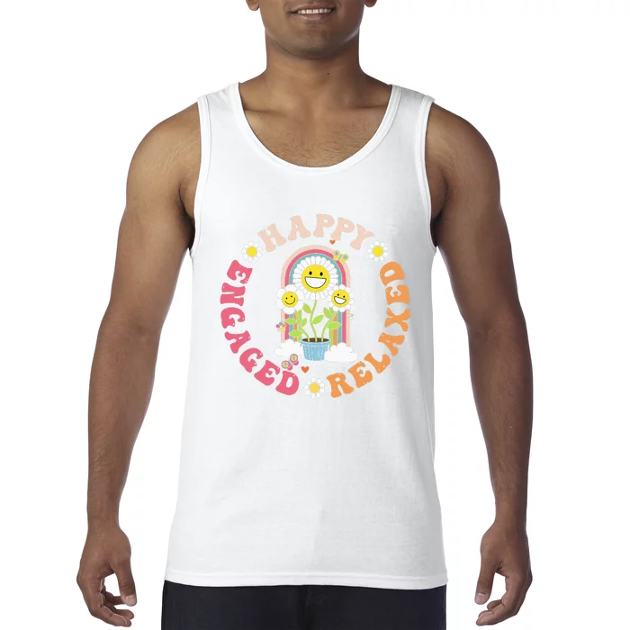 Happy Relaxed Engaged Aba Bcba Behavioral Health Tank Top