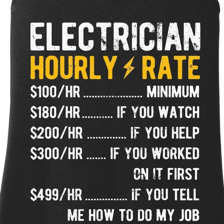 Hourly Rate Electricity Electrician Ladies Essential Tank