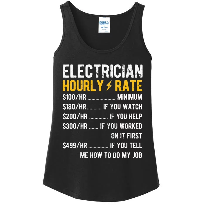 Hourly Rate Electricity Electrician Ladies Essential Tank