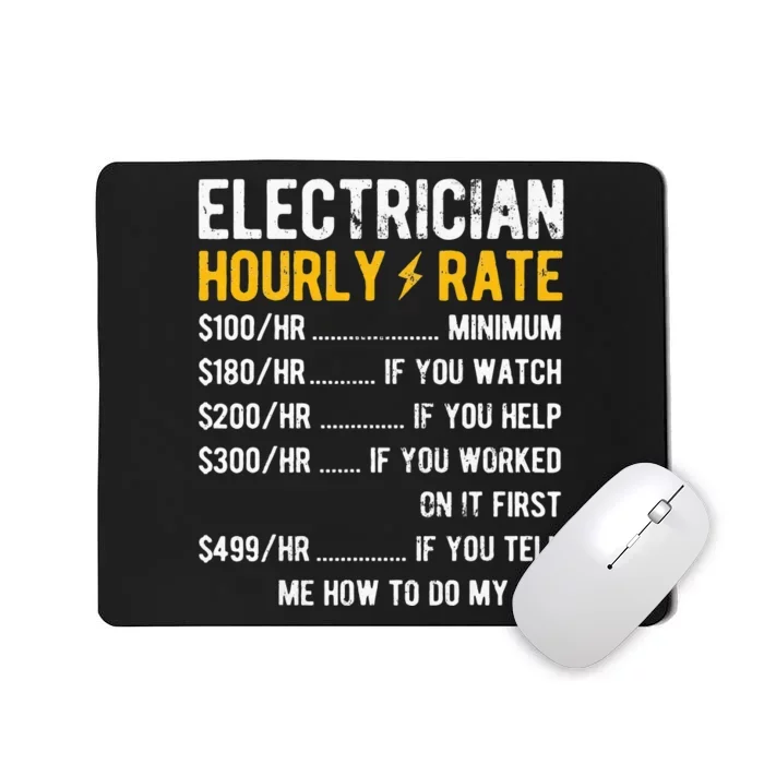 Hourly Rate Electricity Electrician Mousepad