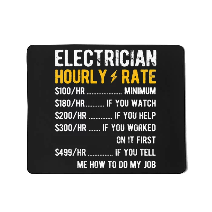 Hourly Rate Electricity Electrician Mousepad